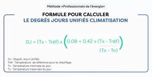 Méthode professionnels de l'énergie - Formule pour calculer DJU climatisation